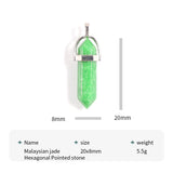 Natural Stone Hexagonal Column Quartz Necklace Pendants Crystal Jewelry Making