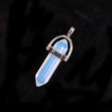 Natural Stone Hexagonal Column Quartz Necklace Pendants Crystal Jewelry Making