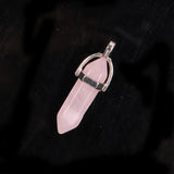 Natural Stone Hexagonal Column Quartz Necklace Pendants Crystal Jewelry Making