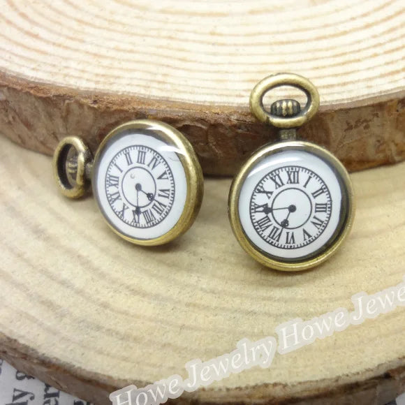 30 pcs Vintage Watches Pendant Antique Bronze for Bracelets Necklace DIY