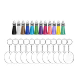 Acrylic Keychain Blanks with Tassel 30-Piece Set