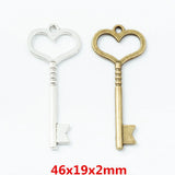 30 Retro Metal Zinc Alloy Key Pendant for DIY Jewelry Necklace Making