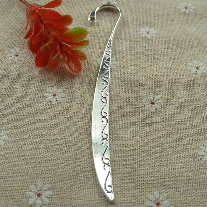 30pcs Tibetan Silver Bookmarks 123x8mm #1095