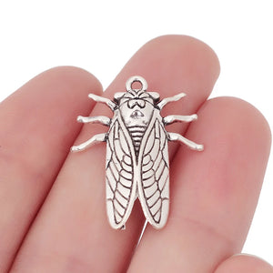 30 x Tibetan Silver Cicada Insect Bug Charms Pendants for DIY Necklace Bracelet