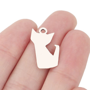 30 Tibetan Silver Origami Fox Charms Pendants DIY Jewelry Making 22x13mm