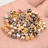 300/500pcs CCB Square Cubic Beads KC Silver Spacer Beads for Jewelry Making