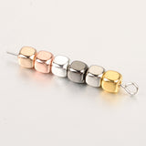 300/500pcs CCB Square Cubic Beads KC Silver Spacer Beads for Jewelry Making