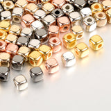 300/500pcs CCB Square Cubic Beads KC Silver Spacer Beads for Jewelry Making
