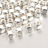 300/500pcs CCB Square Cubic Beads KC Silver Spacer Beads for Jewelry Making
