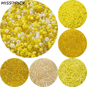 300/600/1500pcs 3mm Mix Yellow Czech Glass Seed Spacer Beads