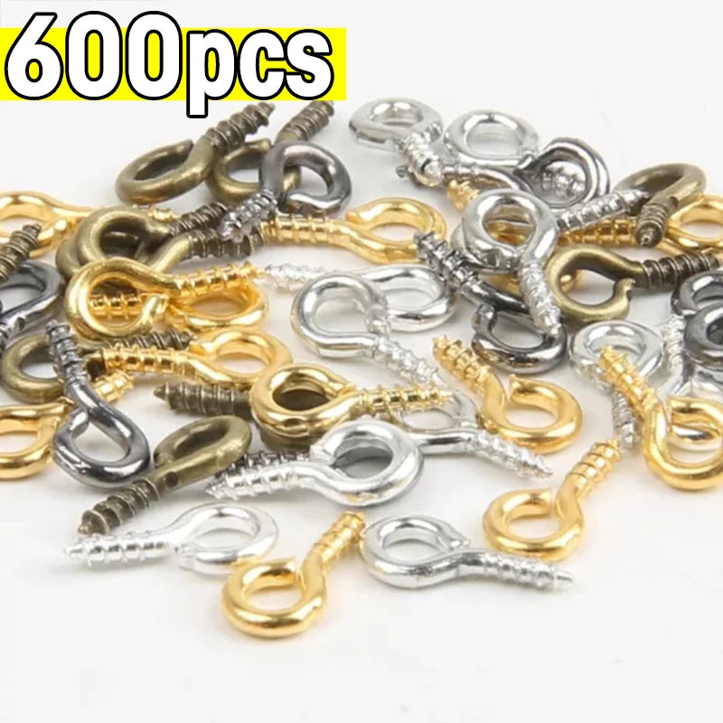 300/600pcs Small Stainless Steel Eye Pins for DIY Jewelry Making