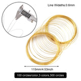 300 Circles/set 0.6mm Memory Wire For Jewelry DIY 3 Colors Beading Wire