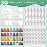 300 PCS Clear Acrylic Blanks for Vinyl Resin Ornament Engrave