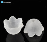 300PCs Frosted Flower Acrylic Spacer Beads 10x9mm