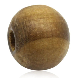 300 Round Wood Beads Coffee Stripe Wooden Bead DIY Jewelry Making 10mm