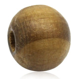 300 Round Wood Beads Coffee Stripe Wooden Bead DIY Jewelry Making 10mm