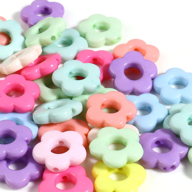300 Pcs Flower Shape Acrylic Beads for DIY Jewelry Making