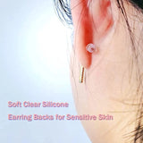 300 Pairs Clear Earring Safety Backs Stopper 2mm