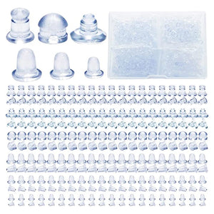 300 Pairs Clear Earring Safety Backs Stopper 2mm