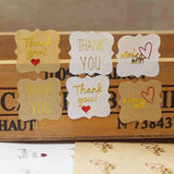 300 Pcs Thank You Red Heart Label HandMade With Love Stickers