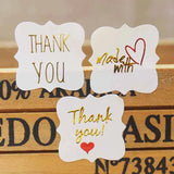 300 Pcs Thank You Red Heart Label HandMade With Love Stickers