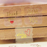 300 Pcs Thank You Red Heart Label HandMade With Love Stickers