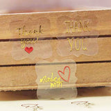 300 Pcs Thank You Red Heart Label HandMade With Love Stickers