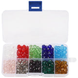 300 Pcs Glass Beads, 8mm Crystal Beads for Jewelry Making