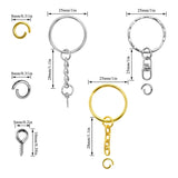 300 Pieces Split Key Ring with Chain Jump Rings Silver Metal Parts