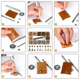 300 Sets Leather Rivets Double Cap Rivet Tubular Metal Studs with Punch Pliers