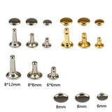 300 Sets Leather Rivets Double Cap Rivet Tubular Metal Studs with Punch Pliers