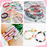 Polymer Clay Bead Kit, Flat Round Spacer Beads with Letter Fruit Accessories