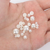 3000-Pcs 24 Colors Half Round Pearls Beads for Jewelry Nail Art