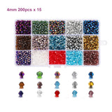 3000Pcs 4mm Crystal Bicone Glass Beads for Jewelry Making
