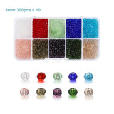 3000pcs 3mm Faceted Glass Bicone Beads Box Set DIY Jewelry Making