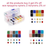 3000pcs 3mm Faceted Glass Bicone Beads Box Set DIY Jewelry Making