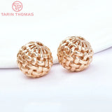 6PCS 15MM 24K Plated Brass Spacer Beads for DIY Jewelry