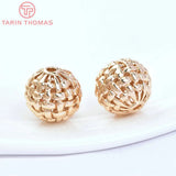 6PCS 15MM 24K Plated Brass Spacer Beads for DIY Jewelry