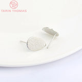 12PCS 9x13MM 24K Brass Matte Drop Shaped Stud Earrings