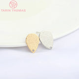 12PCS 9x13MM 24K Brass Matte Drop Shaped Stud Earrings