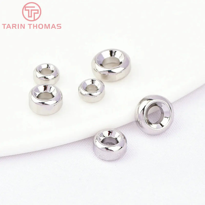 20PCS 4MM 5MM 6MM Round Spacer Beads 24K Plated Brass DIY Jewelry