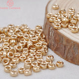20PCS 4MM 5MM 6MM Round Spacer Beads 24K Plated Brass DIY Jewelry