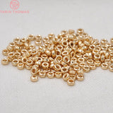 20PCS 4MM 5MM 6MM Round Spacer Beads 24K Plated Brass DIY Jewelry