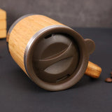 300ML Water Cup Bamboo Tea Coffee Mug with Leak-Proof Cover