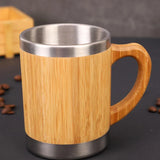 300ML Water Cup Bamboo Tea Coffee Mug with Leak-Proof Cover