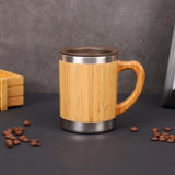 300ML Water Cup Bamboo Tea Coffee Mug with Leak-Proof Cover