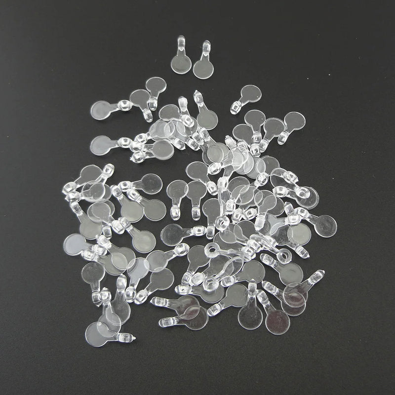 300PCS Clear Plastic Pendant Pad Hook for DIY Necklace Bracelet Accessories