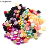 300PCS Half Round Acrylic Flatback Pearl Beads for Crafts DIY Decoration