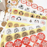 300Pcs Christmas Labels Self-Adhesive for Candy Cake Boxes Packaging Bags