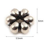 300 Vintage Flower Silver Spacer Beads 6mm x 5.5mm DIY Necklace Jewelry